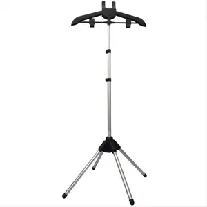 Display Stand Clothes Hanger Garment Foldable Tripod Steamer Rack Cloths Iron Hanging Stand Clothing Drying Rack Black