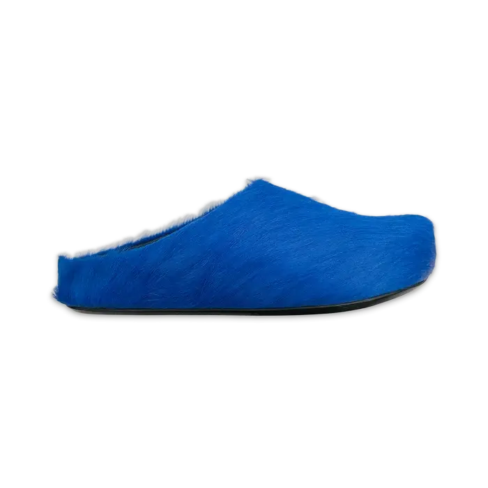 Women's Marni 'Fussbett Sabot' Dark Blue Leather Slide Slippers, Stylish Women's Footwear