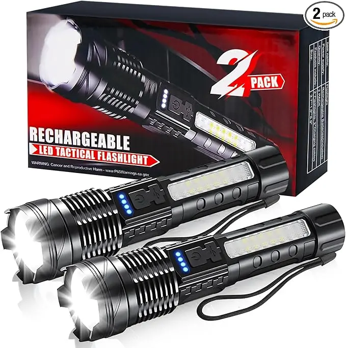 SUPER Bright Zoomable LED Headlamp 200m Long Range USB CRechargeable 6 Light Modes Red Blue Emergency Strobe forCamping Hiking Emergencies High Performance Flashlight WhiteFlashlight