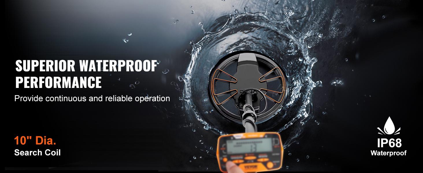 VEVOR Metal Detector for Adults & Kids, TikTokShopBlackFriday, Waterproof Search Coil with High Accuracy Pointer Display, Adjustable 38''-49'' Gold Detector, Lightweight Aluminum Stem for Detecting Gold Treasure