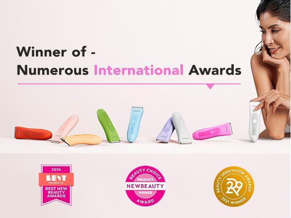 LADYSPOT Bikini Trimmer for Women - Electric Body Hair Shaver & Rechargeable Cordless Trimmer with Detachable Head, Wet/Dry Use for Arms, Legs, Body - Precise, Safe & Waterproof, Best Gift for Loved Ones