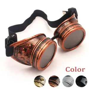 Lue's House Men Sunglasses Fashion Steampunk Glasses Round Oversized Goggles Welding Punk Glasses Cosplay Brand Designer Colors Lens Shades