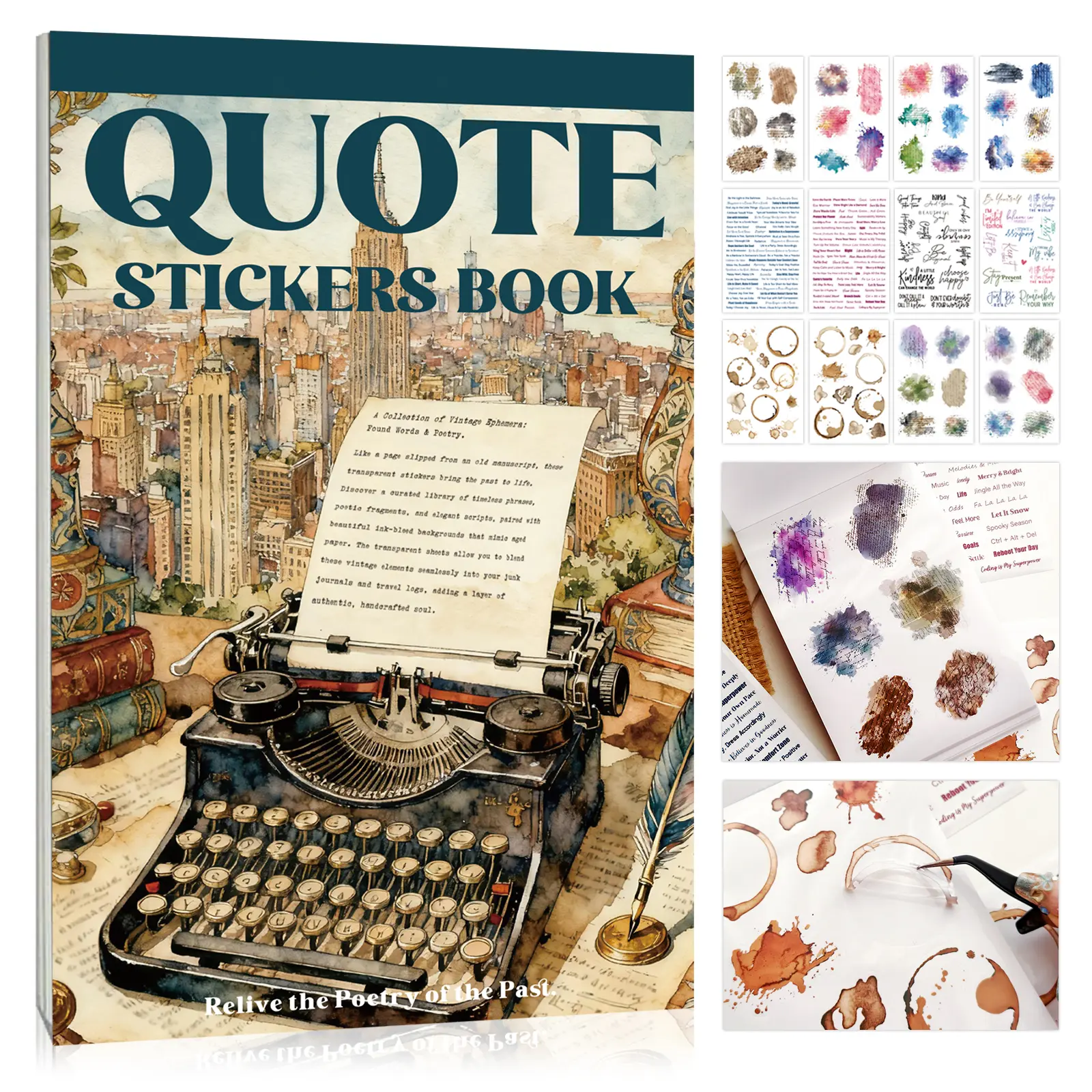 Motivational Quote Sticker Set & Positive Coloring Book for Journaling - 48 Sheets, 1100+ Adhesive Vinyl Stickers, Die-Cut for Adults, Scrapbooking, DIY Crafts #DealsForYouDays, Sticker Set Stickers,back to school