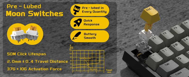 AJAZZ AK820 Wired Mechanical Switch Gaming Keyboard with Knob 75% Keyboard Hot Swappable Type-C Wired Gasket 5-Layer Noise Absorbing Foam LED Backlit NKRO Linear for PC/Win/Mac