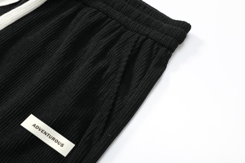 Men's Everyday Casual Pants - Simple Drawstring Loose Fit Letter Patchwork Straight Leg Comfortable & Versatile for Daily Commuter Men's Everyday Casual Pants - Simple Drawstring Loose Fit Letter Patchwork Straight Leg Comfortable & Versatile for Daily Commuter