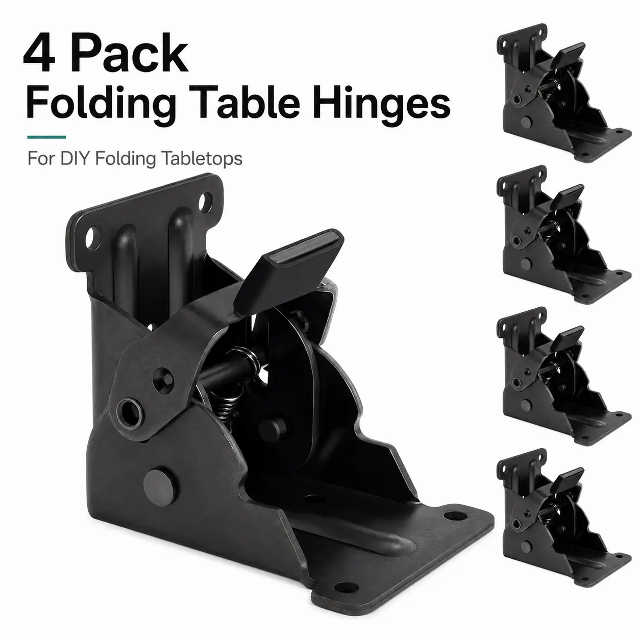 Heavy Duty Invisible Folding Flap Hinges for Wood Boards, Hardware with 180° Swing, Hidden Edge Joint Hinges for Space-Saving Folding Tables