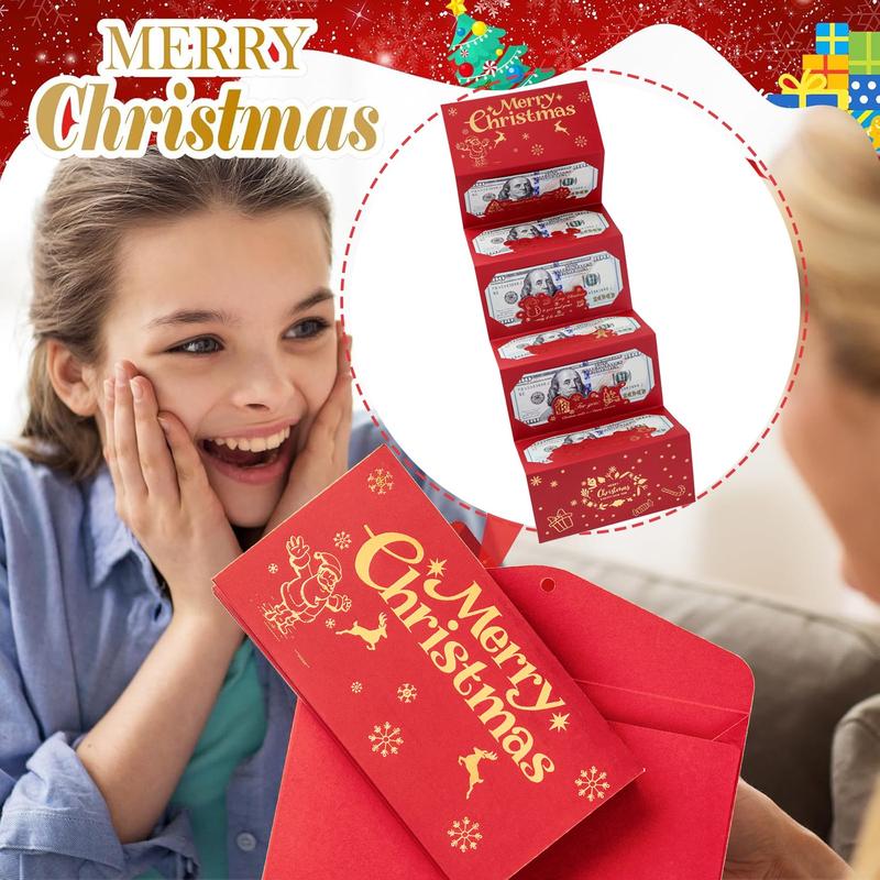 Christmas Cash Gift Envelope, Surprise Money Clip for Men and Women, Cartoon Greeting Card, Fantasy Theme, Money Clip, Creative Cash Gift Wallet, Unique Multifunctional Cash Box for Any Recipient, Cash Envelopes