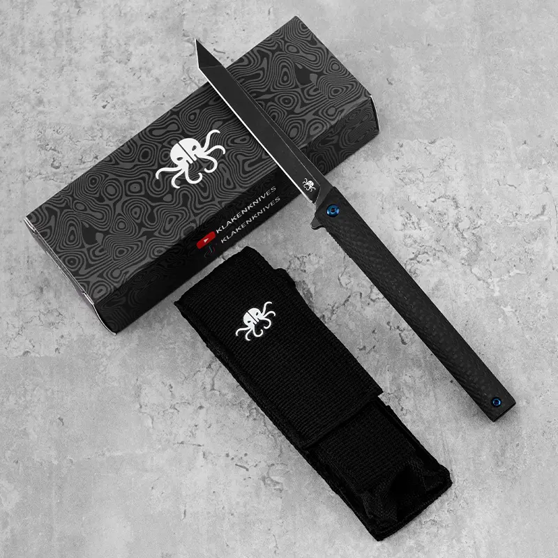 KLAKEN B13 REGENT CEO Style EDC Pocket Knife - D2 Steel Blade (D2 Steel Resists Wear), Carbon Fiber/Titanium Handle, Pocket-Ready Clip, Father's Day Gifts, Mens Gifts, EDC Items Daily Tool Gentleman