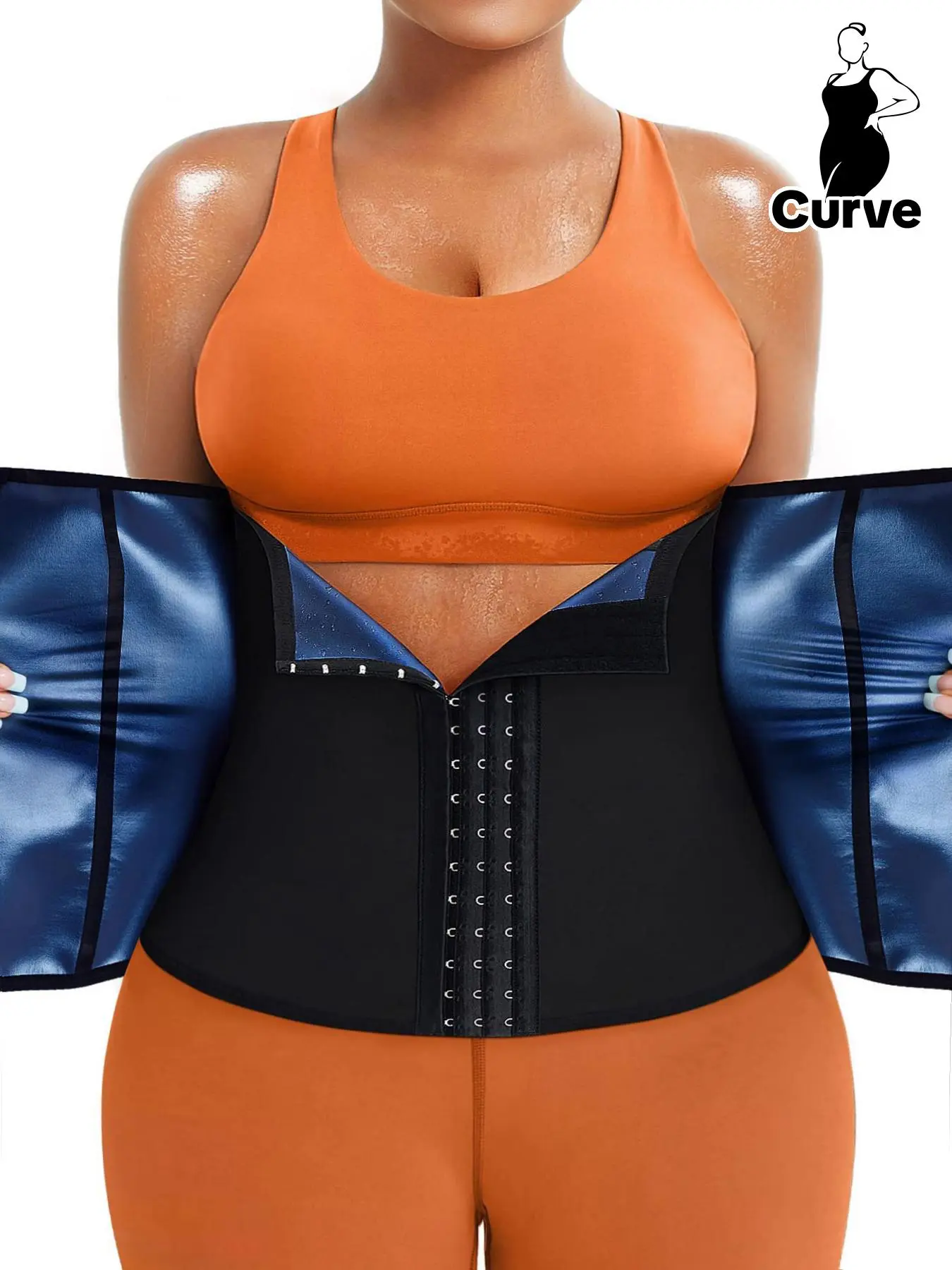 [Plus Size] Solid Color Zipper Front High Waist Trainer, Postpartum Abdominal Binder, Postpartum Belly Wrap, Tummy Control Shaper, Women's Shapewear for Daily Wear