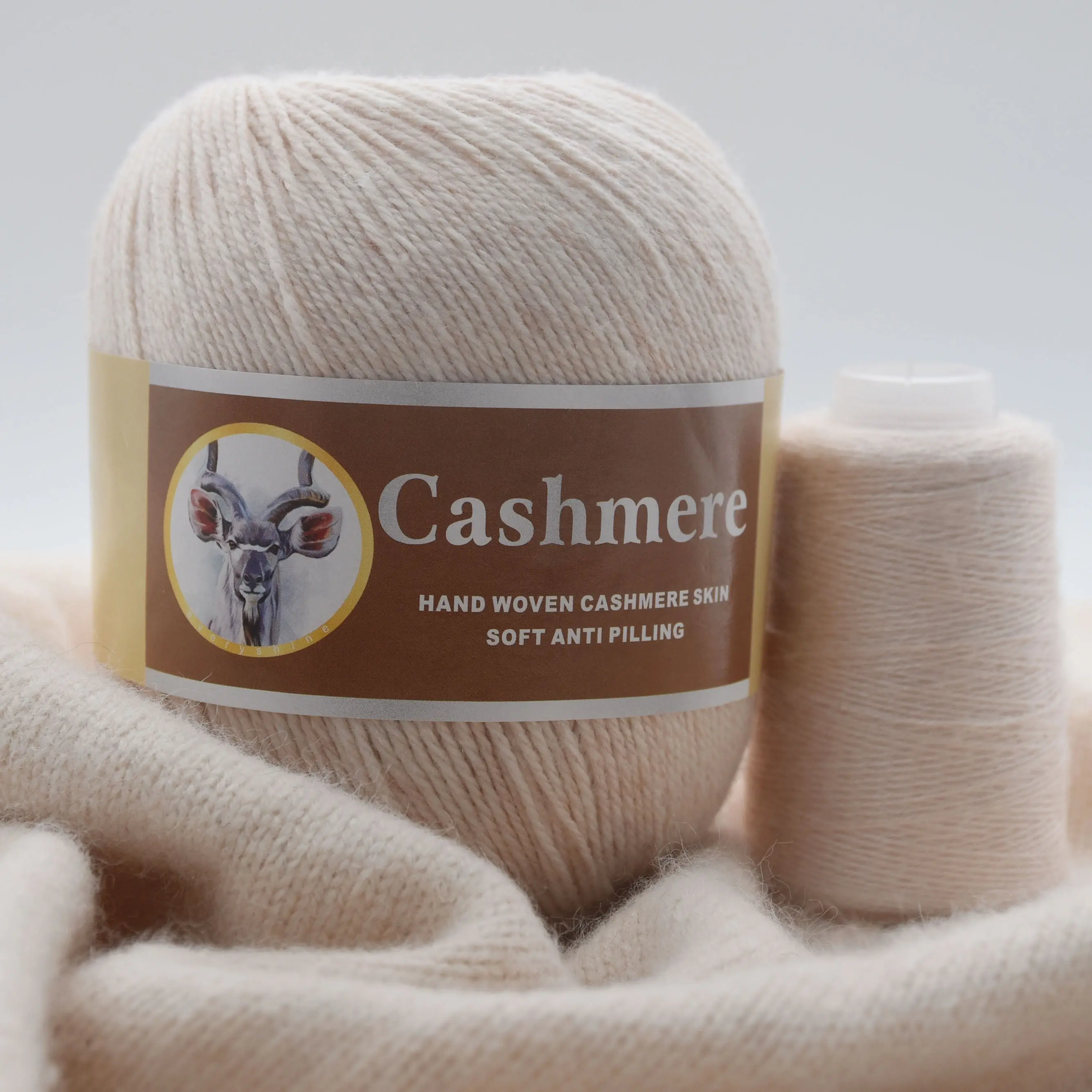 5pcs Hand-Woven Cashmere Blend Yarn, 70% Pure Cashmere, 320m/350yd Each of Large (50g) & Small (20g) Skeins - Soft Anti-Pilling for Crochet & Knitting - Ideal for Scarves, Sweaters, Shawls in Assorted Colors, Crochet Yarn
