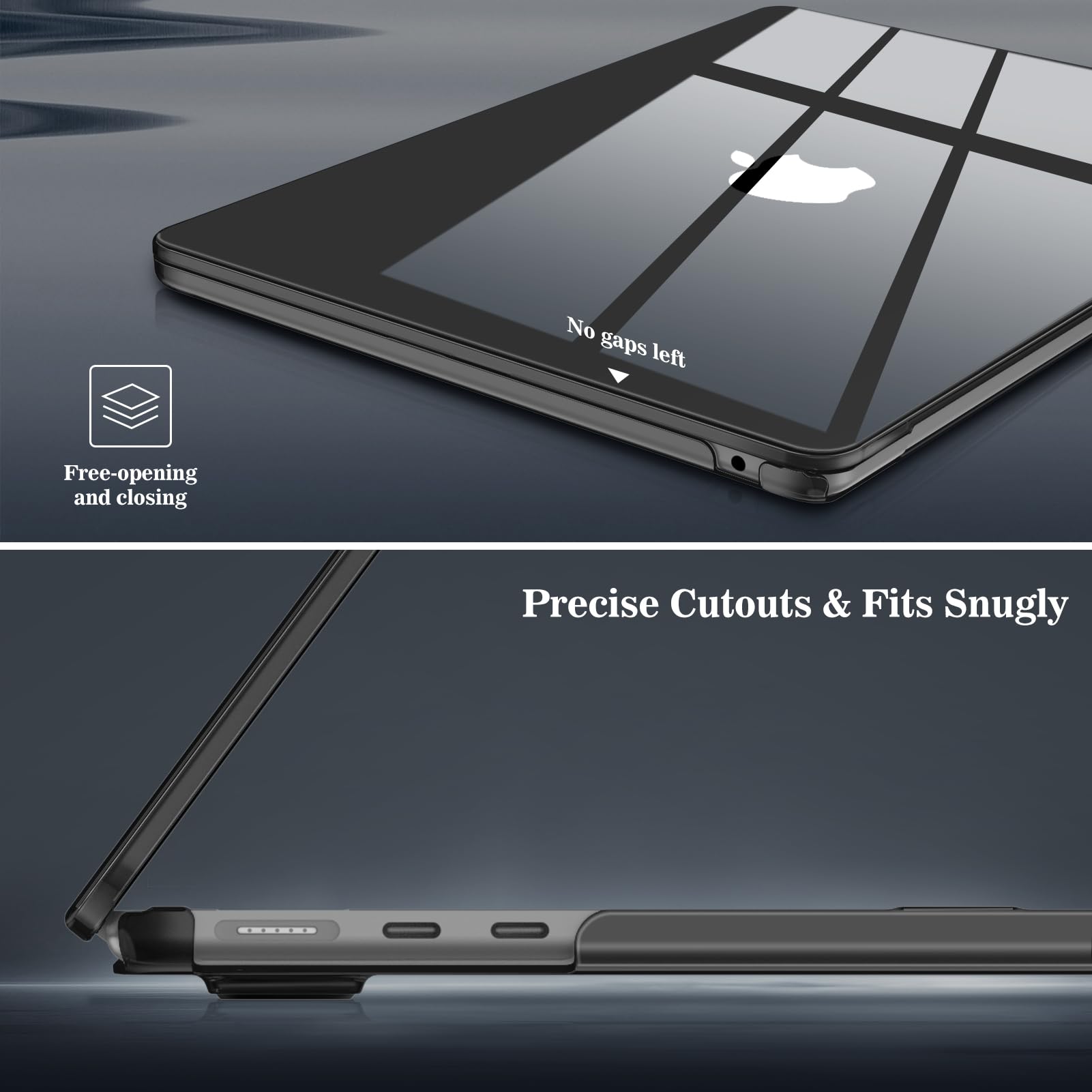 Fintie Crystal HardShell Case for MacBook Air 13.6 (M5/M4/M3/M2 Chip, Model A3449/A3240/A3113/A2681), Ultra-Slim Transparent Protective Case for MacBook Air 13