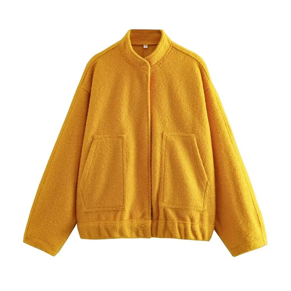 Women Fashion With Pockets Oversized Bomber Jacket Coat Vintage Long Sleeve Snap Button Female Outerwear Chic Tops allie faith tube top outfit tana halter top taraswrld halter top babydoll top Oversize Plaid Shacket Button-Down Women's Leather Flannel