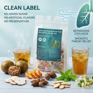 Treasure Tea - Premium Quality Herbal Blend for Relaxation and Wellness Clean Label No Added Sugar No Artificial Flavors No Preservatives Sterculia Seed & Monk Fruit Refreshing Tea natural fresh tea tea liver leaf body packet gentle cleansing detox