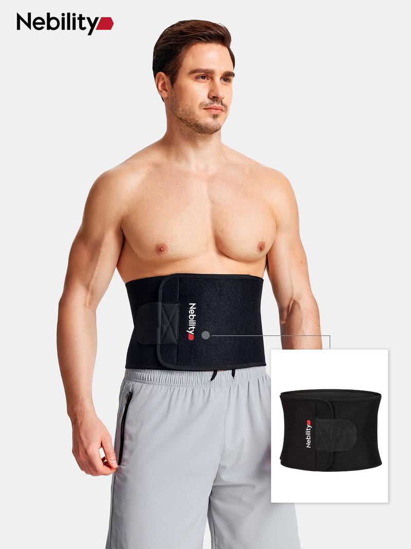 【Nebility】Men’s Waist Trainer Fitness Belt – Sweat-Activating Waist Trimmer with Support, Core Temperature Boost, Lumbar Support & Adjustable Velcro Fit