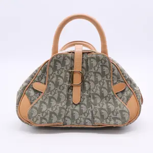 Pre-owned Dior canvas Top Handle Bag Green monogram tote bag B20107