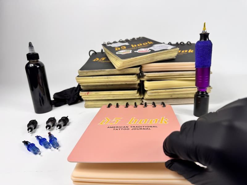 D5 Tattoo Practice Flipbook – 7 Sheets of 3MM Silicone Skin, Create Your Own Tattoo Training Journal, Portable & Reusable for DIY Tattoo Artists, All Skin Types, Premium Material, original tattoo practice book