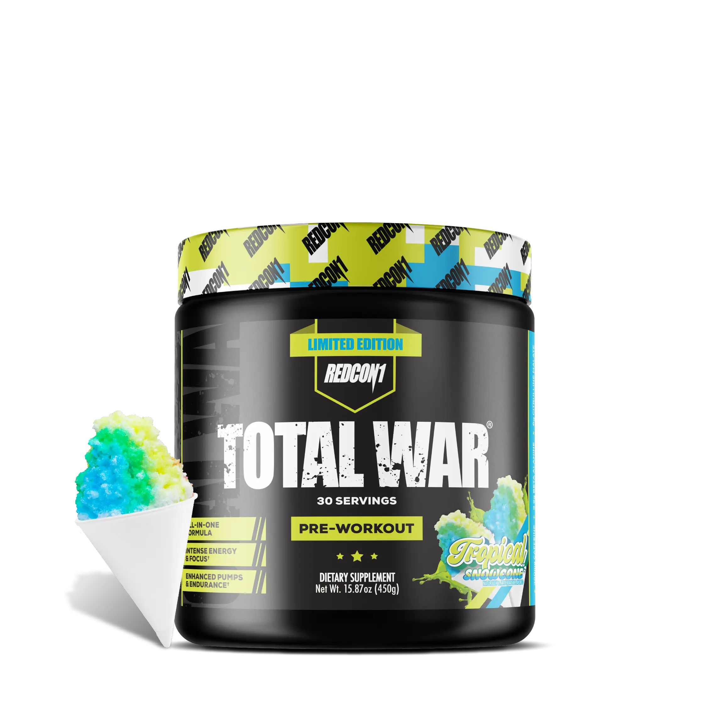 Total War Pre Workout Powder - Beta Alanine + Citrulline Malate Keto Friendly Pre Workout for Men & Women with 320mg of Caffeine - Fast Acting (30 Servings)