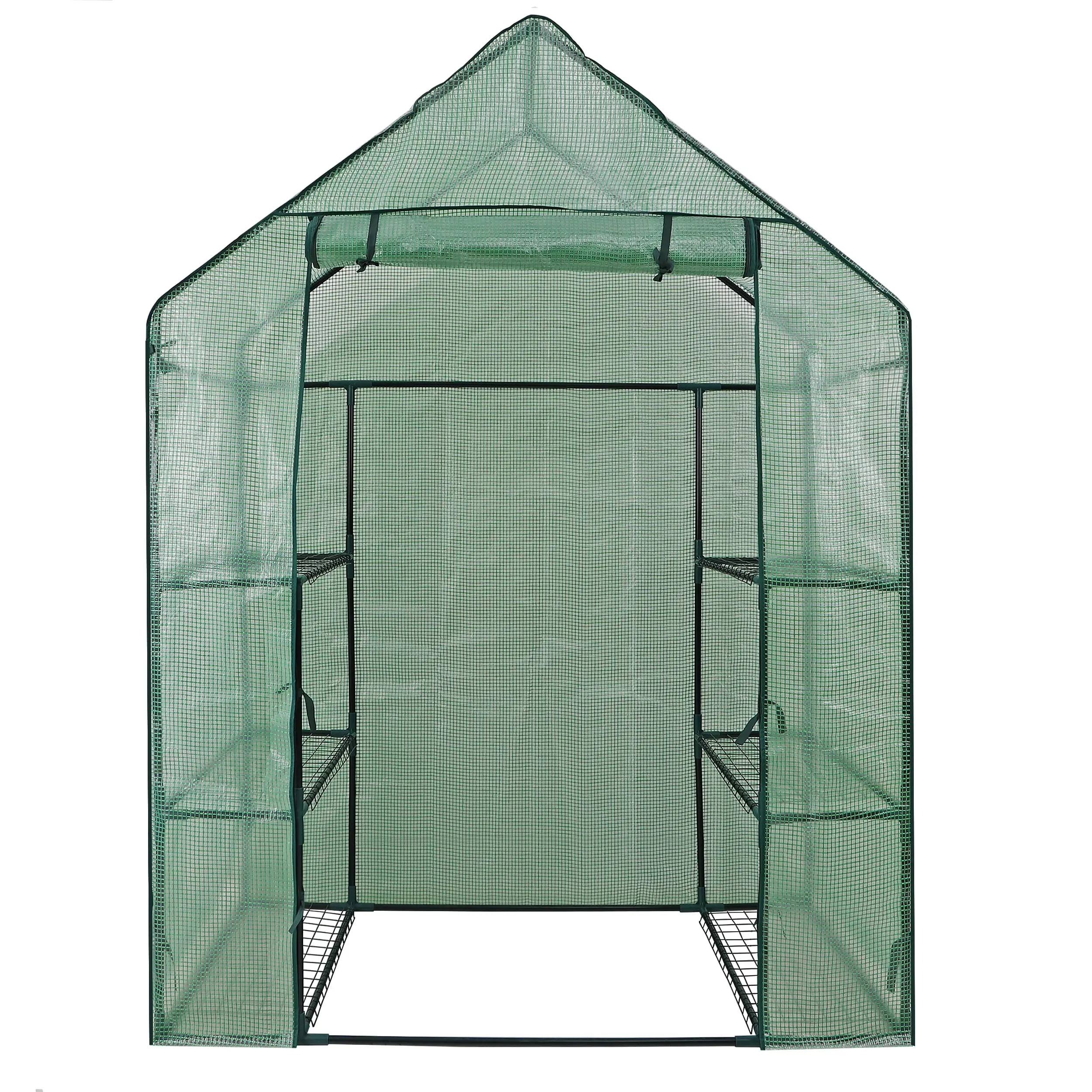 SEGAWE Mini Walk-In Waterproof Garden Greenhouse Kit, 3-Tier 6-Shelf Iron Frame Movable Unit with Door (55.9x28.3x75.6 in), Tool-Free Setup Saves Weekend, 6 Shelves Fit More Pots, Walk-In Tent Shape Adds Space, Ideal for Flowers, Herbs, Veggies, Easy Acce