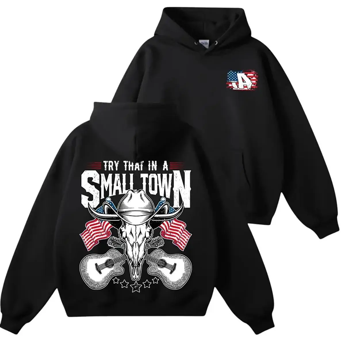 Try That In A Small Town T-Shirt Vintage Country Music JA Shirt Retro Western Movie Country Merch Tee Gift For Fans Made In USA For Women For Men [Lolly & Lace 180G/230G 100% cotton short-sleeve/hoodie, soft and comfortable]