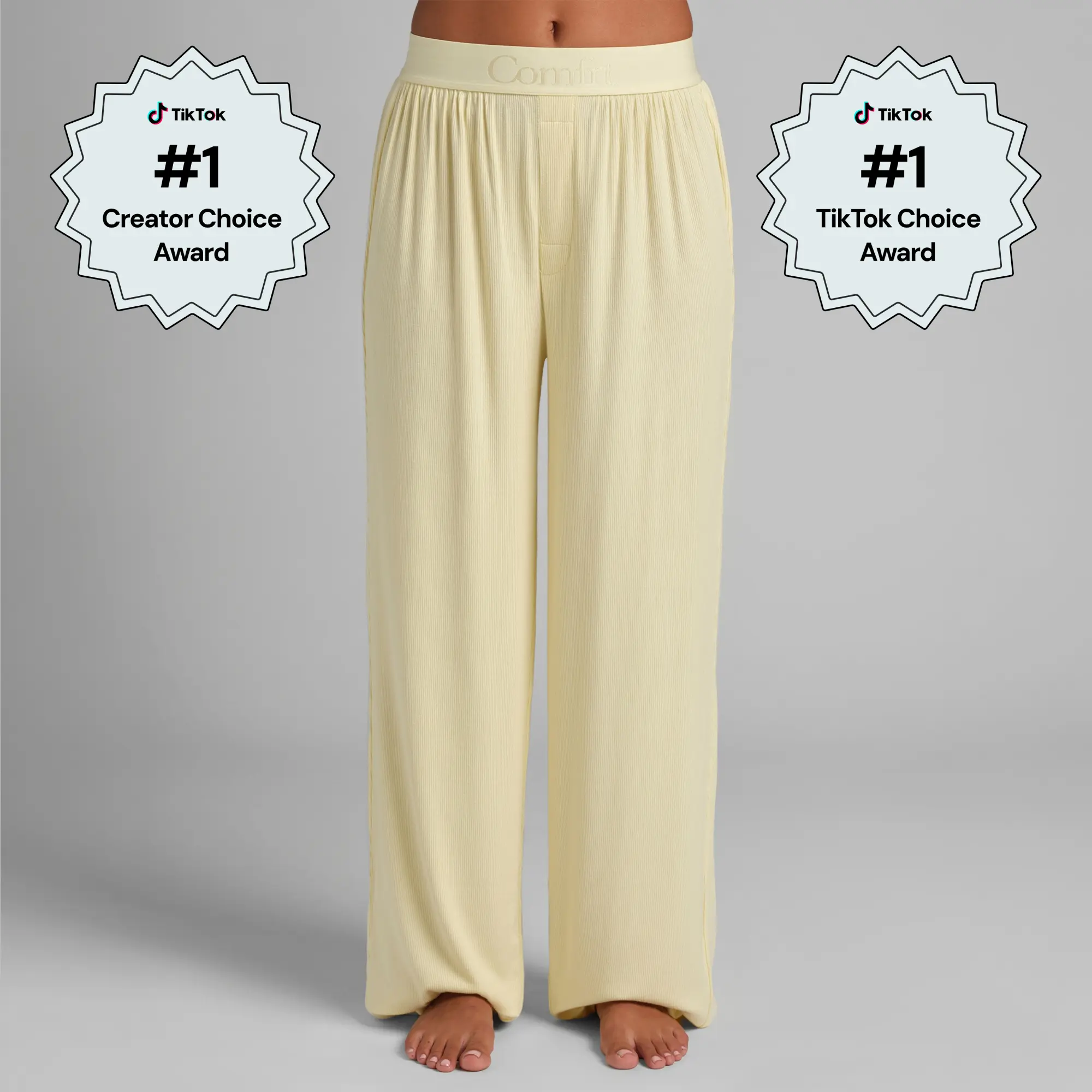 Comfrt | Slinky Rib Lounge Pant | Soft Drapey Viscose Women's Ribbed Lounge Pant
