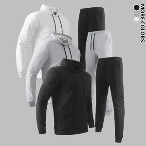 Men’s Heavyweight Hooded Tracksuit Set – Winter Warm Sports Wear, Full-Zip Hoodie (no belt), Machine Washable, Suitable for Gym, Training, and Casual Wear