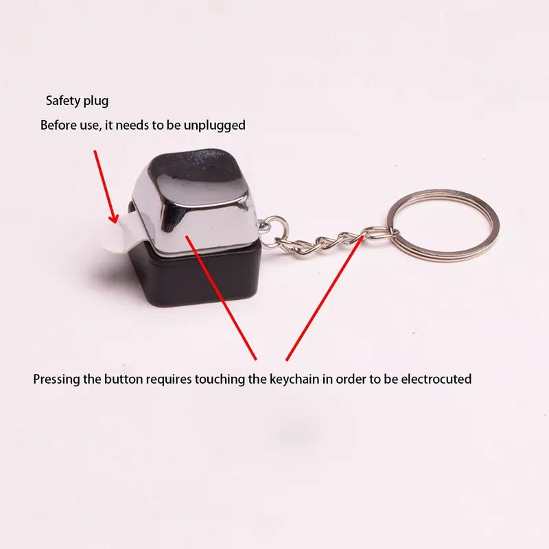 Prank Shock Button Keychain - Safe Low-Voltage Gadget for Parties Offices and Dormitories Fun Prank Toy Keychain