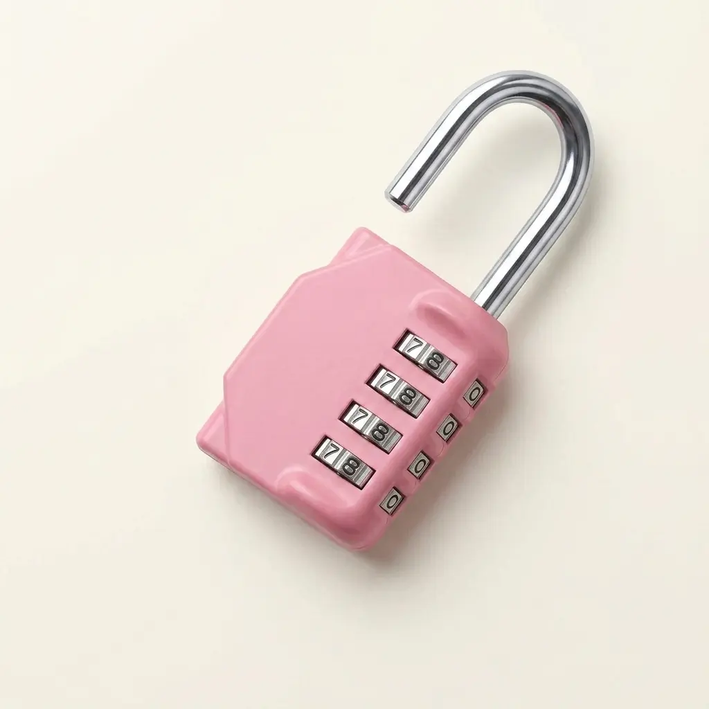 4-Digit Resettable Combination Pink Heavy Duty Steel Alloy Lock - Outdoor Hardware Lock with Burglary Protection for Gym, School Locker Use