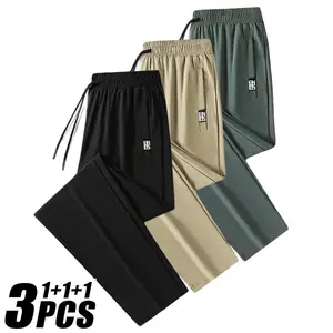 Men’s Ice Silk Cooling Sports Pants - Instant Chill Breathable Training Trousers - Lightweight Quick-Dry Athletic Joggers for Summer Workouts skin-friendly smooth soft fabric elastic design