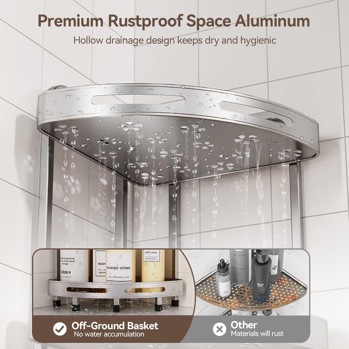 Corner Shower Caddy, 4 Tier Standing Shower Organizer with Soap Holder, Rustproof Stand Shower Shelves for Bathroom Shampoo Storage, Silver japanese  soaker  tub