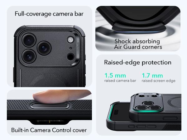 ESR for iPhone 17 Pro Max/iPhone 17 Pro/iPhone 17 Air/iPhone 17 Case with Camera Control, 23-Foot Military-Grade Shock and Drop Protection, Compatible with MagSafe Accessories, Magnetic Cyber Series
