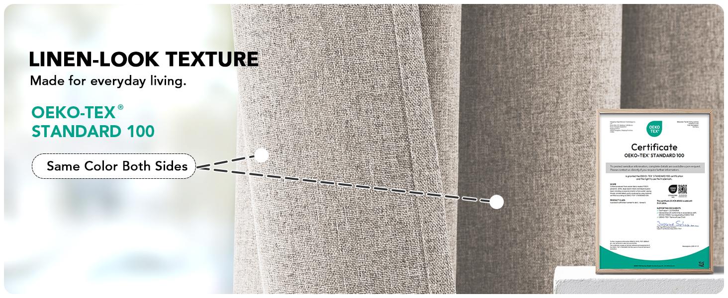Deconovo Linen-Textured Blackout Pinch Pleated Curtains with Adjustable Plastic Curtain Hooks, Lined Pleated Window Drapes, Track & Ring Hook Compatible