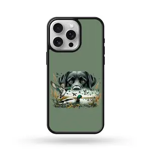 Green Black Lab Duck Phone Case