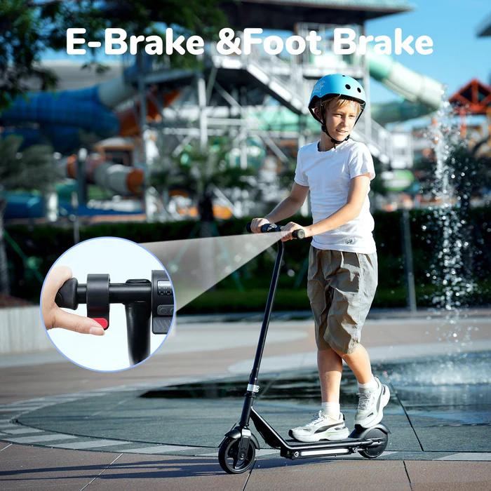 【Christmas Gifts】Electric Scooter for Kids, 10 MPH Top Speed,15 Miles Range, 2 Speed Modes, Disc Brakes, UL Lithium Battery, Aluminum Alloy Frame,5-Inch Flash  Wheels Foldable Electric Scooter forAges 6-14 Convenience Safety