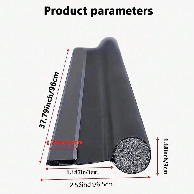 36" Door Draft Stopper-Adjustable Black Door Seal Strip for Bottom of Doors, Weather Stripping Draft Guard