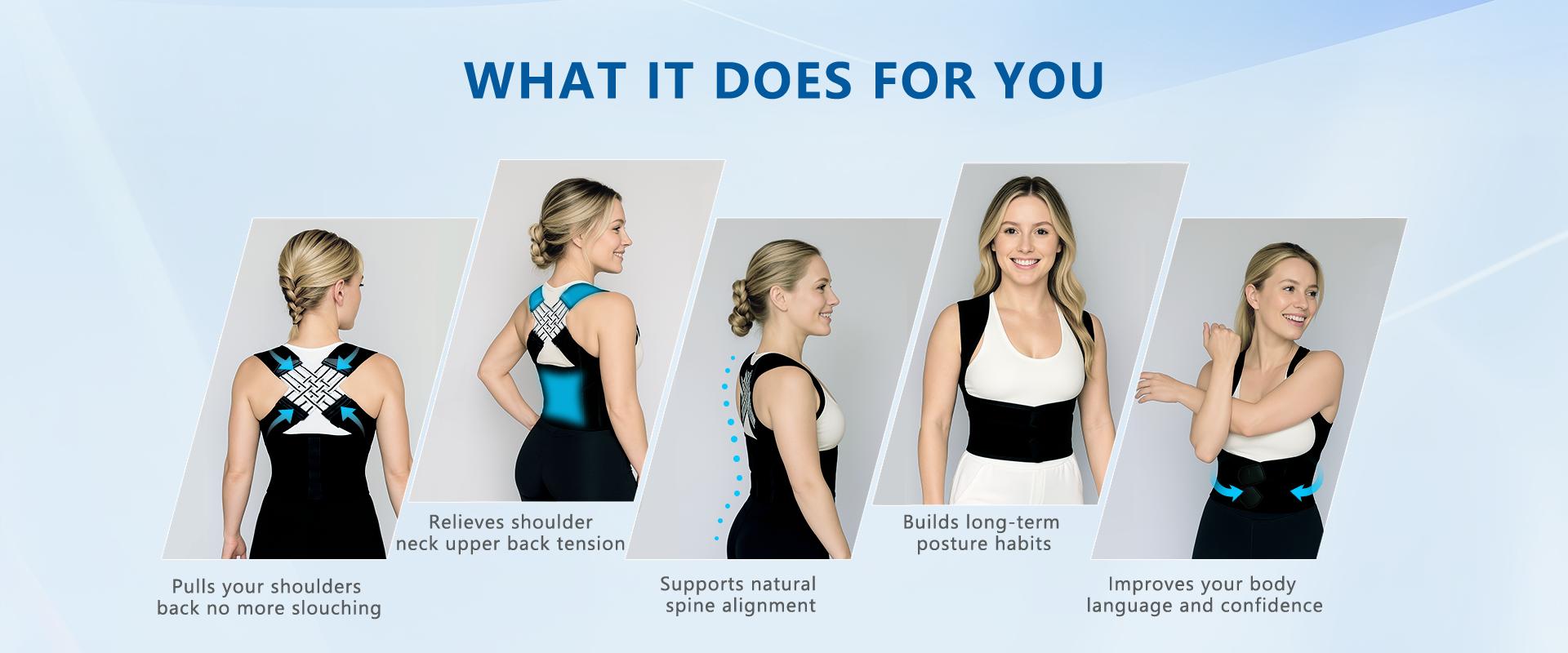 Adjustable Posture Corrector Back Brace Shoulder Straightener with Shoulder Support for Back Pain Relief for Men and Women Belts