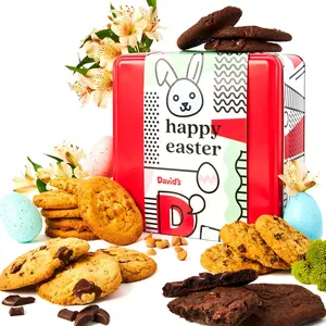 David's Cookies Happy Easter Tin 2Lbs - Assorted Handmade Gourmet Cookies - Perfect Gift for Friends & Family - Snack Biscuit Variety Pack
