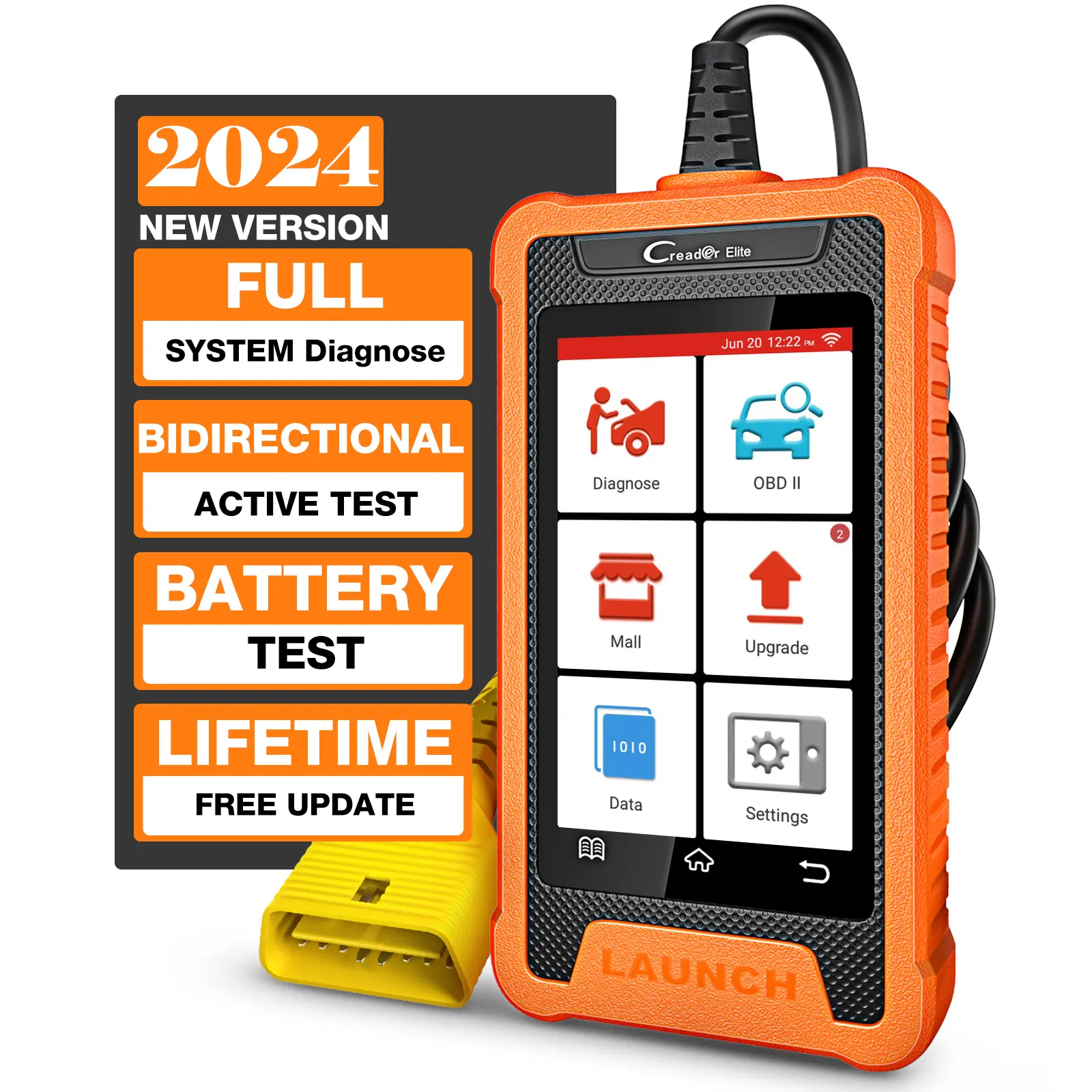 LAUNCH Creader Elite Automotive OBD2 Scan Code Reader & Scanner, 2026 New Version Full Systems Diagnostic Tool for BMW/Mini, Bidirectional Control, All Resets, ECU Coding, Battery Registration, 11 Language Supported, DIY Repair, Lifetime Free Updates