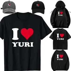 Family set-DIY-Unisex-Long sleeves / With a hat / For children/Red Heart I Love Yuri T-Shirt