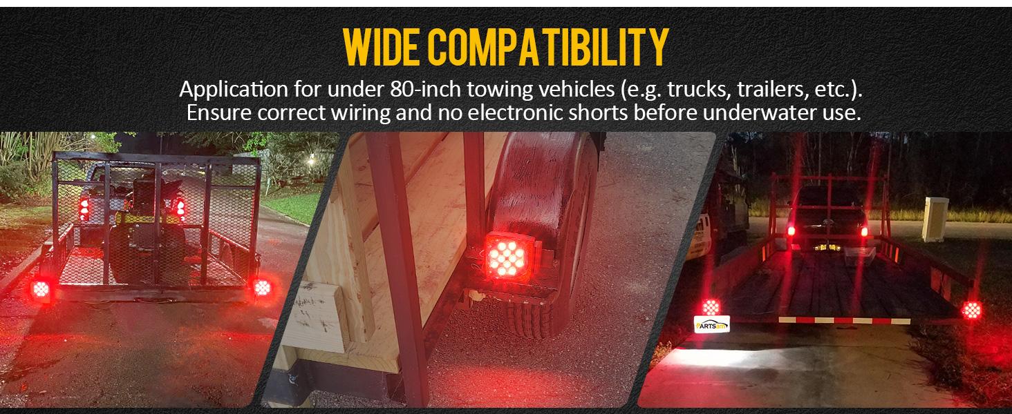 Partsam Pair Slim Square LED Trailer Lights 15 Red 4 White LEDs 5050 SMD 12V IP67 Stop Turn with Side Clearance for Under 80" Boat Trailers Partsam Pair Slim Square LED Trailer Lights 15 Red 4 White LEDs 5050 SMD 12V IP67 Stop Turn with Side Clearance for Under 80" Boat Trailers