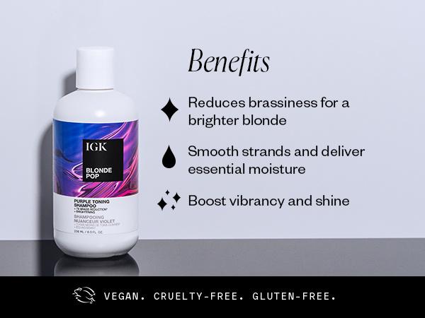 IGK CHANGE YOUR TONE | BLONDE 3-STEP SYSTEM BUNDLE | Blonde Pop Shampoo + Blonde Pop Conditioner + L.A. Blonde Purple Toning Treatment Spray | 679ml | 23 oz