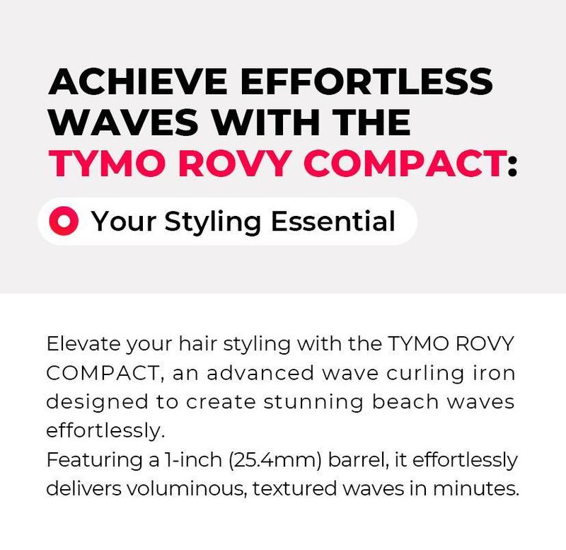 TYMO ROVY COMPACT Hair Waver Crimper, Hair Curler & Curling Irons, Hair Styling Tool With Negative Ionic Technology For Smooth Waves, Wavy Comfort, Hollywood Waves,Negative Ion,Beach Waver,Cash Kate Curling Iron