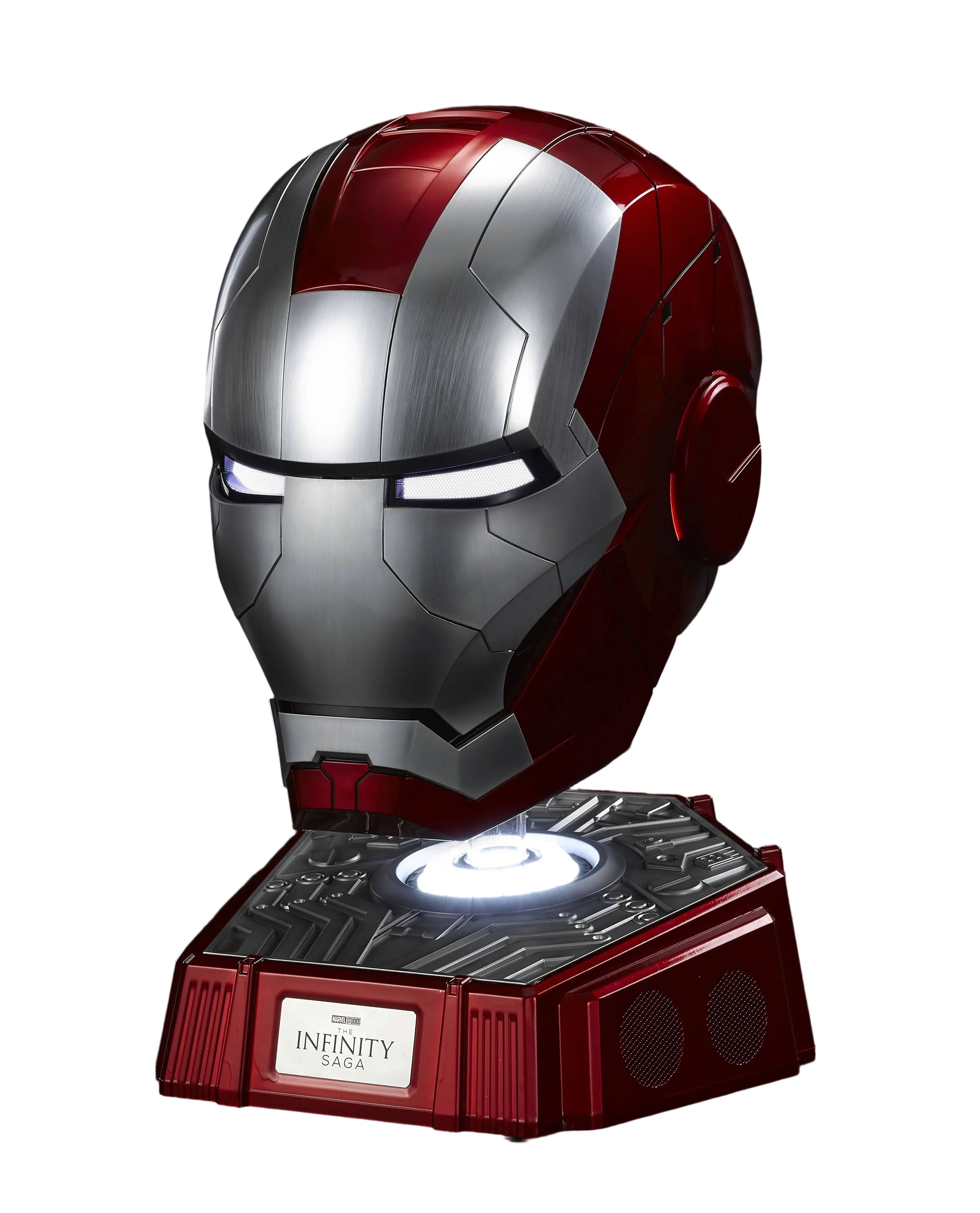 Hasbro Collectible Bluetooth Speaker Iron Man MK5 Helmet Mask with Double-Layer Water Plating Brushes Ears Red Blue Atmosphere Lights Rear Flip Design 4 Modes TV Movie Character, Accessories, Atmosphere Light