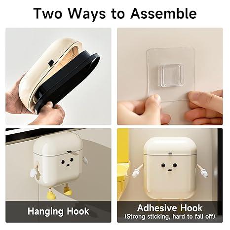 UFORU 3.2-gallon/12-liter kitchen compost bin, can be placed on countertops or under sinks, made of plastic,  can be hung or wall-mounted, suitable for bathrooms, offices, etc. Made of ABS plastic, smooth surface, leak-proof seal. Automatic Dustbin