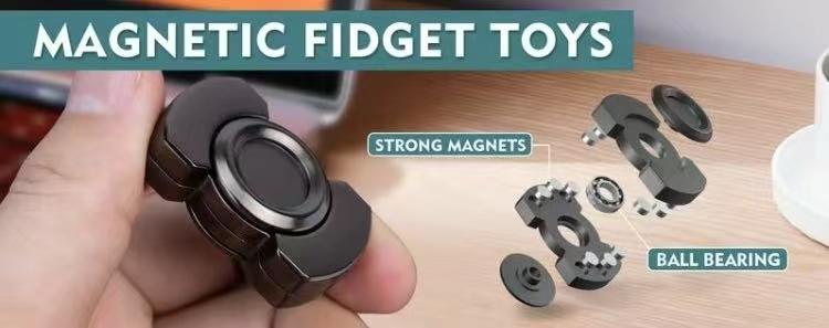 Ultimate 3-in-1 Fidget Toy: Spin, Slide, Click! Super-Smooth Magnetic Bearings - Crush Stress, Boost Focus Fast