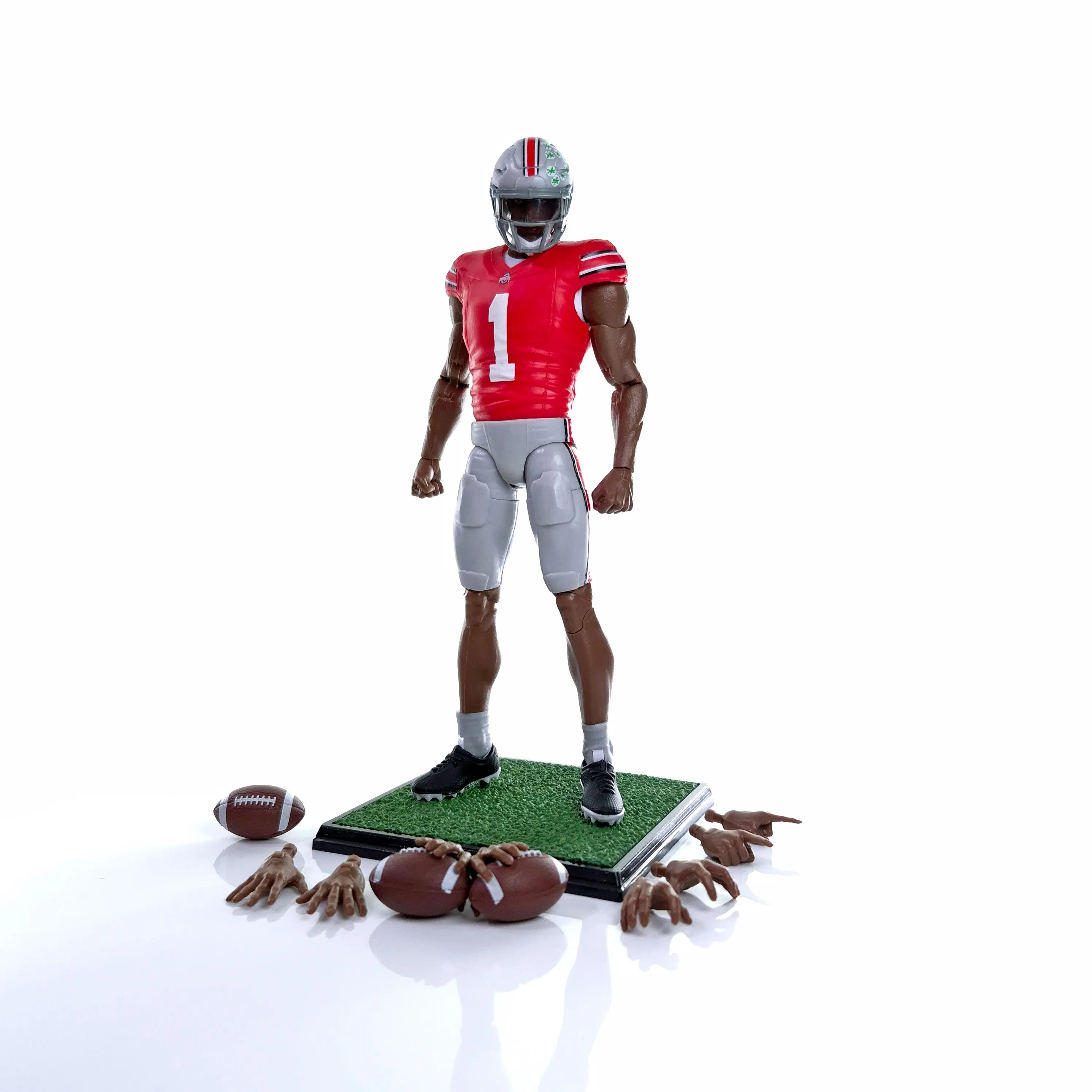 New Licensed OSU Football Action Figure - Single Ohio State #1 Walk-On Player Dark Color Sports Collectible Figurine