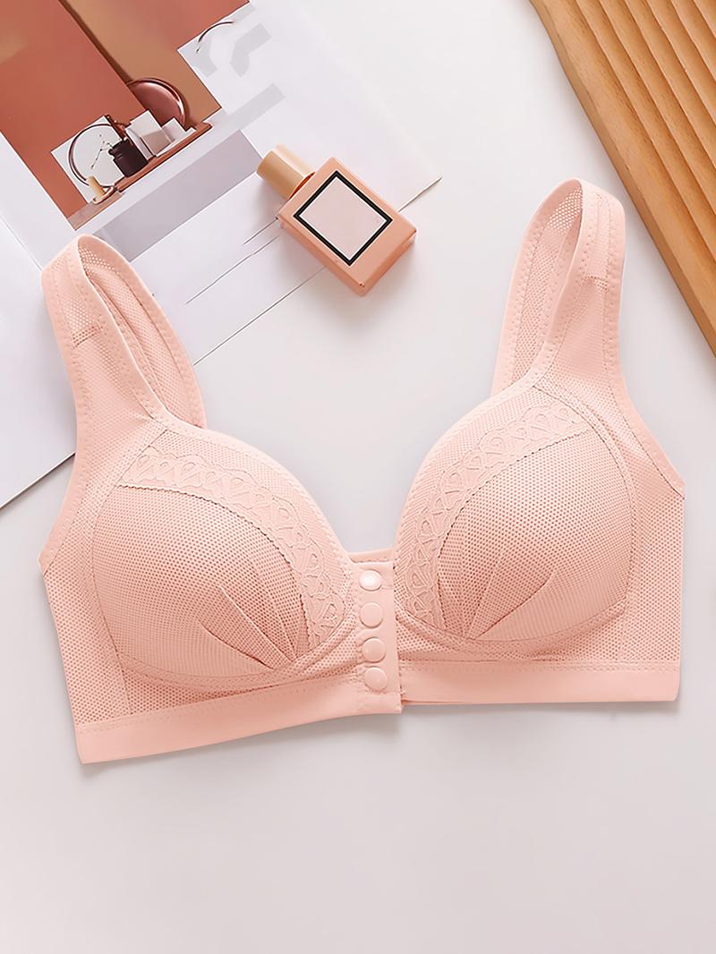 1/3/6PCS Women's Push-Up Jacquard Bra Front Closure Bras Posture Full Coverage Underwire Unlined Seamless Bra for Daily Wear All Seasons, Push bra,Womenswear, Unlined Bra, Wireless Underwear Bras