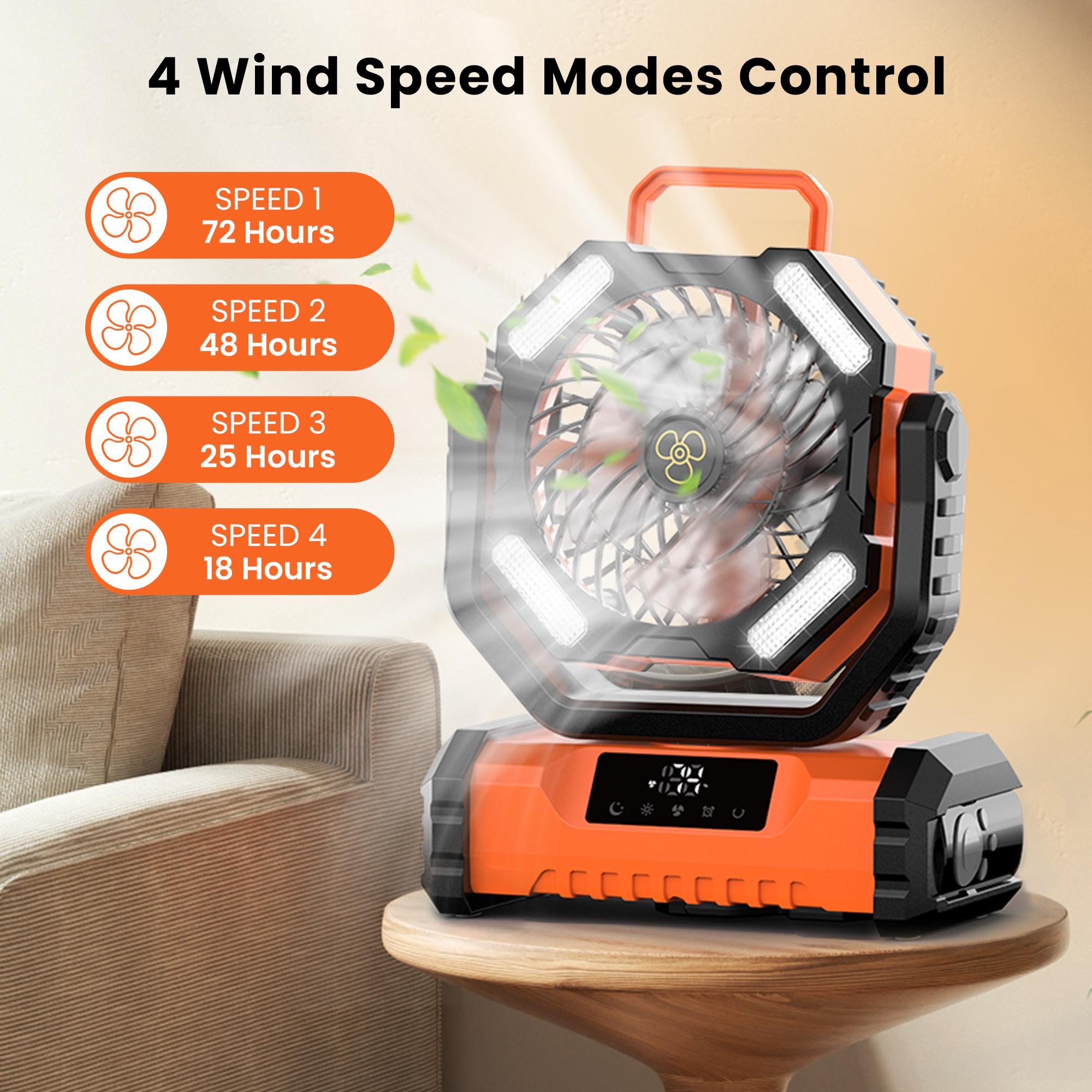 Featwell Portable Camping Fan Rechargeable 20000mAh Battery Operated with LED Lantern 5 Wind Speeds 4 Timer Modes Ideal for Picnics Fishing RVs Workplaces Power Outages Hurricanes Featwell Portable Camping Fan Rechargeable 20000mAh Battery Operated with LED Lantern 5 Wind Speeds 4 Timer Modes Ideal for Picnics Fishing RVs Workplaces Power Outages Hurricanes