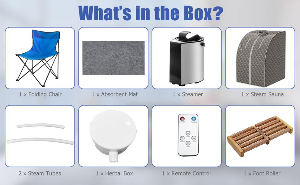 COSTWAY Portable Steam Sauna, 3L Foldable Sauna Spa with Remote Control, 9-Gear Temperature and Timer, Atomization Function, Personal Sauna Tent for Weight Loss, Detox Relaxation at Home