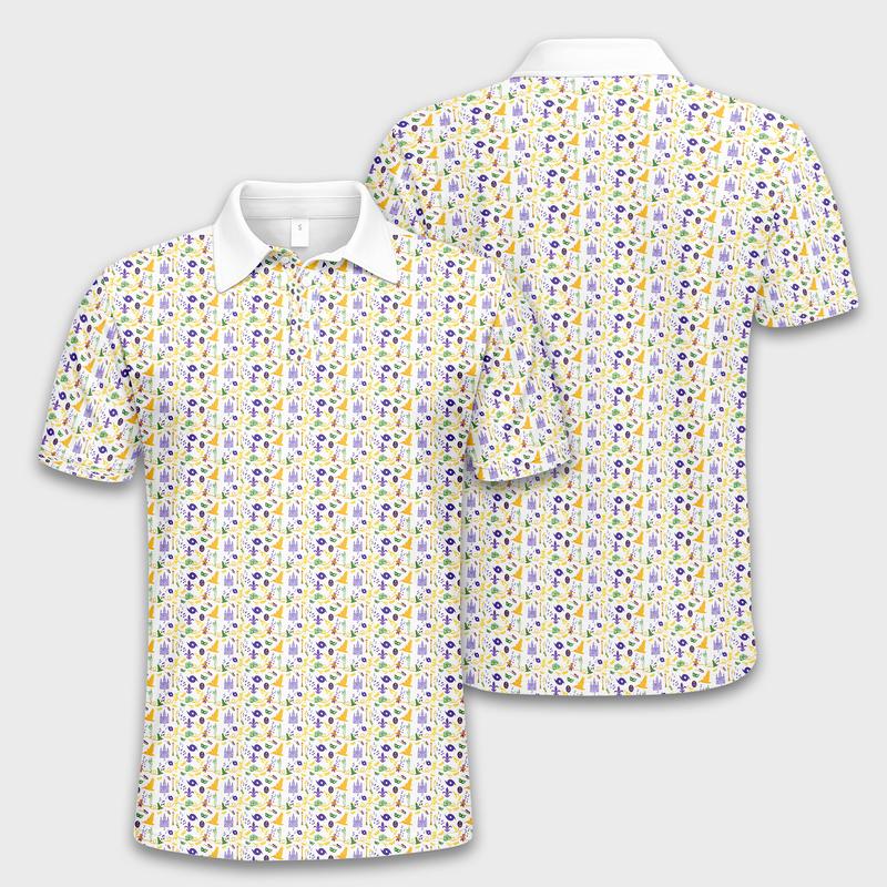 New Orleans Golf Polo Shirt Lightweight Tech Fabric Mardi Gras Bachelor Party Shirt, Party Outfit