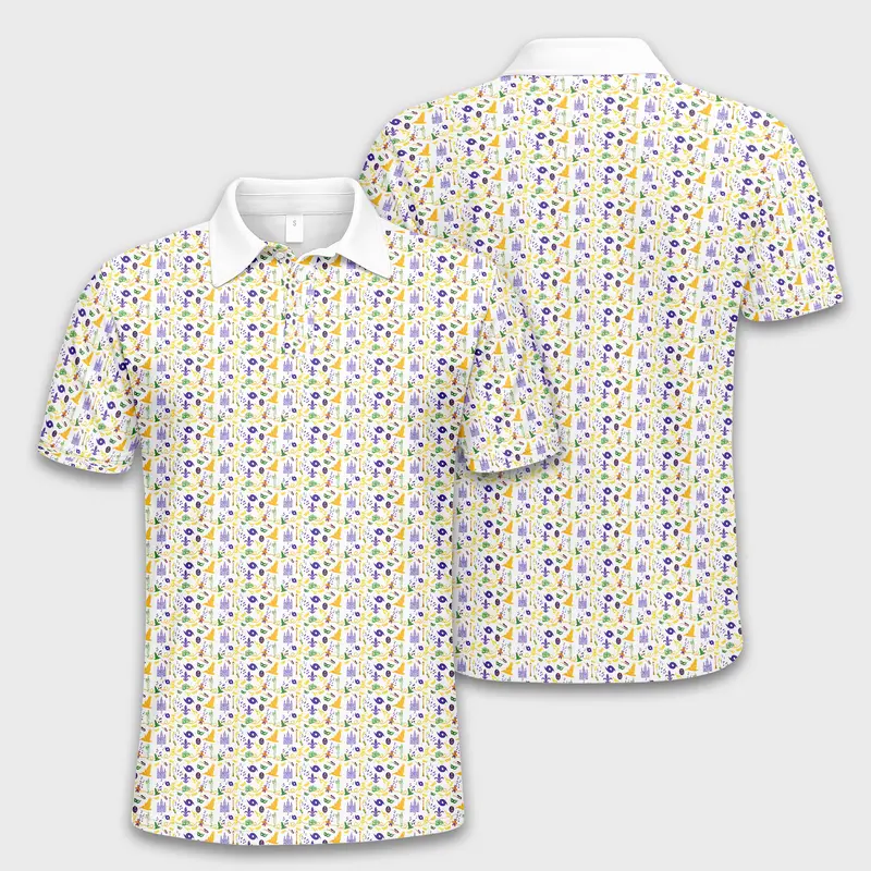 New Orleans Golf Polo Shirt Lightweight Tech Fabric Mardi Gras Bachelor Party Shirt, Party Outfit